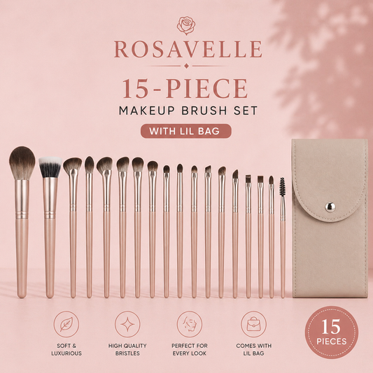 Rosavelle 15-Piece Brush Set